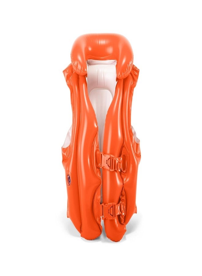 PRISMAXIC Toyz Inflatable Swim Vest for Kids Swimming Jacket with Dual Buckles Neck Support and Secure Fit Swimming Life Jacket Ideal for Pool Beach for Boys and Girls Jaket 3-6 Years Multi Color - Image 1